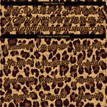 Load image into Gallery viewer, Custom Women's Brown Brown-Old Gold Leopard 3D V-Neck Cropped Baseball Jersey