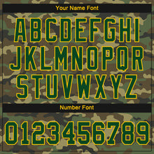 Load image into Gallery viewer, Custom Women's Camo Green-Gold Salute To Service V-Neck Cropped Baseball Jersey