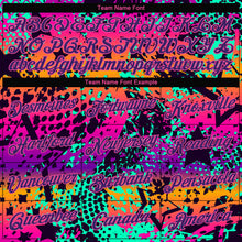 Load image into Gallery viewer, Custom Women's Graffiti Pattern Purple-Pink Bright Neon Colors 3D V-Neck Cropped Baseball Jersey