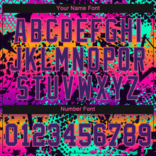 Load image into Gallery viewer, Custom Women's Graffiti Pattern Purple-Pink Bright Neon Colors 3D V-Neck Cropped Baseball Jersey