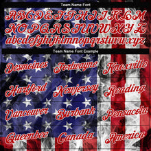 Load image into Gallery viewer, Custom Women's White Royal-Red American Flag Fashion 3D V-Neck Cropped Baseball Jersey