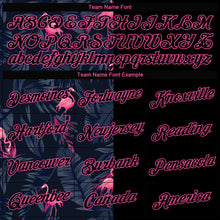 Load image into Gallery viewer, Custom Women's Black Black-Pink Flamingo 3D V-Neck Cropped Baseball Jersey