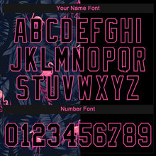 Load image into Gallery viewer, Custom Women's Black Black-Pink Flamingo 3D V-Neck Cropped Baseball Jersey