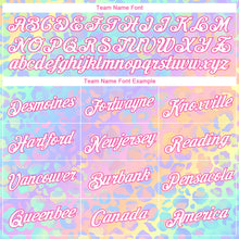 Load image into Gallery viewer, Custom Women's Pink White Leopard 3D V-Neck Cropped Baseball Jersey