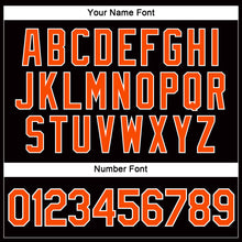 Load image into Gallery viewer, Custom Women's Black Orange-White V-Neck Cropped Baseball Jersey