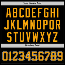 Load image into Gallery viewer, Custom Women's Black Gold-White V-Neck Cropped Baseball Jersey