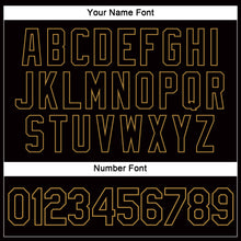 Load image into Gallery viewer, Custom Women's Black Black-Old Gold V-Neck Cropped Baseball Jersey