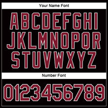 Load image into Gallery viewer, Custom Women's Black Crimson-White V-Neck Cropped Baseball Jersey