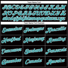 Load image into Gallery viewer, Custom Women's Black Aqua-White V-Neck Cropped Baseball Jersey