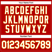 Load image into Gallery viewer, Custom Women's Red White-Gold V-Neck Cropped Baseball Jersey