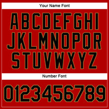 Load image into Gallery viewer, Custom Women's Red Black-Old Gold V-Neck Cropped Baseball Jersey