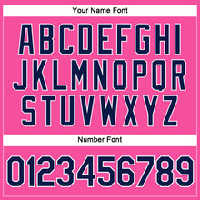 Load image into Gallery viewer, Custom Women's Pink Navy-White V-Neck Cropped Baseball Jersey