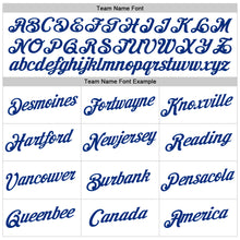 Load image into Gallery viewer, Custom Women's White Royal-Red V-Neck Cropped Baseball Jersey