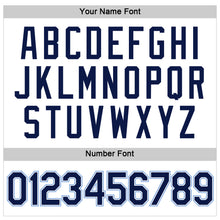 Load image into Gallery viewer, Custom Women's White Navy-Light Blue V-Neck Cropped Baseball Jersey