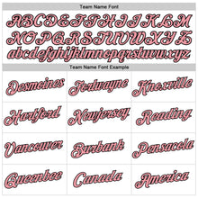 Load image into Gallery viewer, Custom Women's White Medium Pink-Black V-Neck Cropped Baseball Jersey