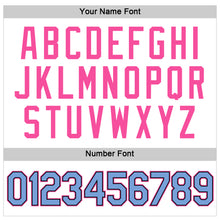 Load image into Gallery viewer, Custom Women's White Light Blue Black-Pink V-Neck Cropped Baseball Jersey