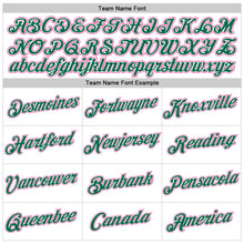 Load image into Gallery viewer, Custom Women's White Pink-Green V-Neck Cropped Baseball Jersey