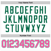 Load image into Gallery viewer, Custom Women's White Pink-Green V-Neck Cropped Baseball Jersey