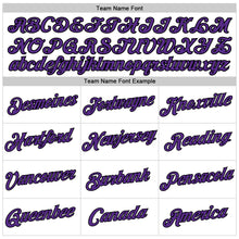 Load image into Gallery viewer, Custom Women's White Purple-Black V-Neck Cropped Baseball Jersey