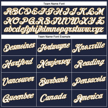 Load image into Gallery viewer, Custom Women's Navy White-Old Gold V-Neck Cropped Baseball Jersey