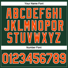 Load image into Gallery viewer, Custom Women's Green Orange-White V-Neck Cropped Baseball Jersey