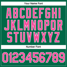 Load image into Gallery viewer, Custom Women's Kelly Green Pink-White V-Neck Cropped Baseball Jersey