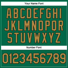 Load image into Gallery viewer, Custom Women's Kelly Green Old Gold-Black V-Neck Cropped Baseball Jersey