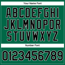 Load image into Gallery viewer, Custom Women's Kelly Green Black-White V-Neck Cropped Baseball Jersey