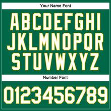 Load image into Gallery viewer, Custom Women's Kelly Green White-Gold V-Neck Cropped Baseball Jersey