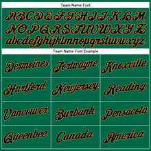 Load image into Gallery viewer, Custom Women's Kelly Green Black-Old Gold V-Neck Cropped Baseball Jersey