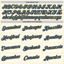 Load image into Gallery viewer, Custom Women's Cream Royal-Gold V-Neck Cropped Baseball Jersey