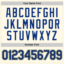 Load image into Gallery viewer, Custom Women's Cream Royal-Gold V-Neck Cropped Baseball Jersey