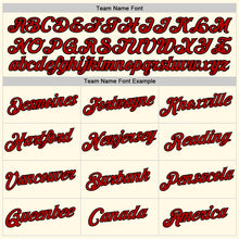 Load image into Gallery viewer, Custom Women's Cream Red-Black V-Neck Cropped Baseball Jersey