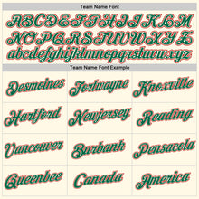 Load image into Gallery viewer, Custom Women's Cream Red-Kelly Green V-Neck Cropped Baseball Jersey