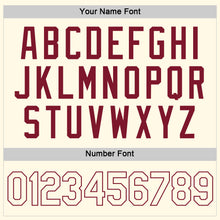 Load image into Gallery viewer, Custom Women's Cream Cream-Crimson V-Neck Cropped Baseball Jersey