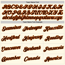 Load image into Gallery viewer, Custom Women's Cream Black Orange-Old Gold V-Neck Cropped Baseball Jersey