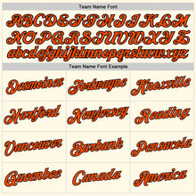 Load image into Gallery viewer, Custom Women's Cream Orange-Black V-Neck Cropped Baseball Jersey
