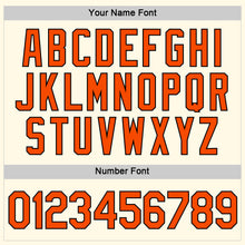 Load image into Gallery viewer, Custom Women's Cream Orange-Black V-Neck Cropped Baseball Jersey