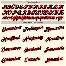 Load image into Gallery viewer, Custom Women's Cream Black-Red V-Neck Cropped Baseball Jersey