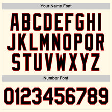 Load image into Gallery viewer, Custom Women's Cream Black-Red V-Neck Cropped Baseball Jersey