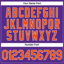 Load image into Gallery viewer, Custom Women's Purple Orange-White V-Neck Cropped Baseball Jersey