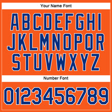 Load image into Gallery viewer, Custom Women's Orange Royal-White V-Neck Cropped Baseball Jersey