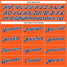 Load image into Gallery viewer, Custom Women's Orange Navy-White V-Neck Cropped Baseball Jersey