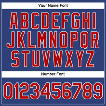 Load image into Gallery viewer, Custom Women's Royal Red-White V-Neck Cropped Baseball Jersey