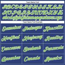 Load image into Gallery viewer, Custom Women's Royal Neon Green-White V-Neck Cropped Baseball Jersey