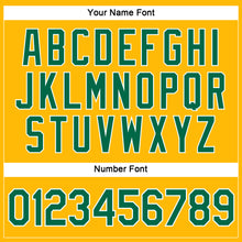 Load image into Gallery viewer, Custom Women's Gold Kelly Green-White V-Neck Cropped Baseball Jersey