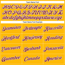 Load image into Gallery viewer, Custom Women's Gold Crimson-White V-Neck Cropped Baseball Jersey