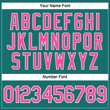 Load image into Gallery viewer, Custom Women's Aqua Pink-White V-Neck Cropped Baseball Jersey