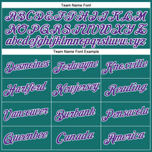 Load image into Gallery viewer, Custom Women's Aqua Purple-White V-Neck Cropped Baseball Jersey