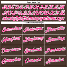 Load image into Gallery viewer, Custom Women's Brown Pink-White V-Neck Cropped Baseball Jersey